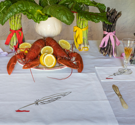 Custom bespoke embroidered table linen