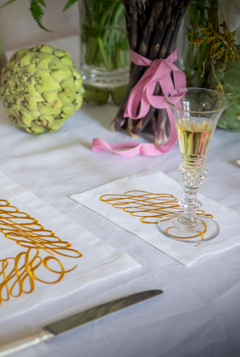 Giles Deacon luxury embroidered napkins